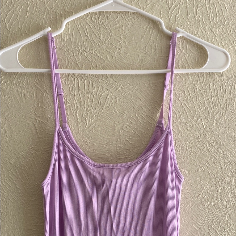 NEW SKIMS Soft Lounge Long Ribbed Cami Slip Dress Size L Sugar Plum Lilac Purple - Picture 6 of 11
